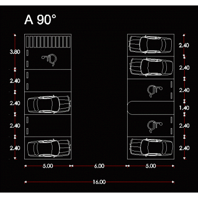 Estacionamiento a 90 grados