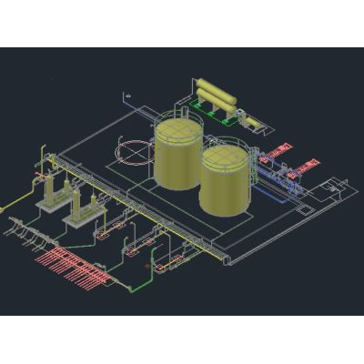 Maqueta 3d almacenamiento de crudo
