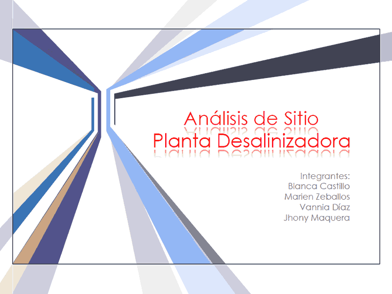 Analisis de sitio en morro sama - tacna y programacion arquitectonica para planta desalinizadora pdf