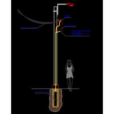 Light pole with ground well