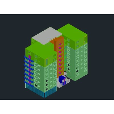 Conjunto Residencial Moderno en 3D