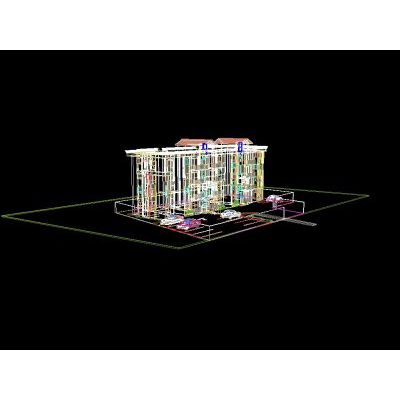 Perspectiva Completa de Edificio Residencial