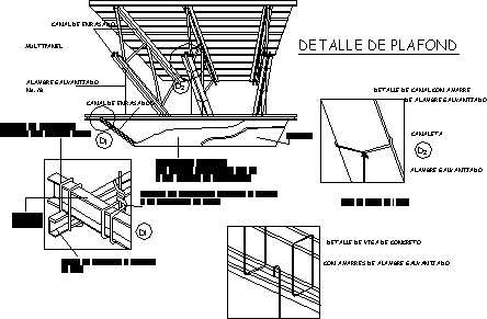 Détail du plafond suspendu isométrique
