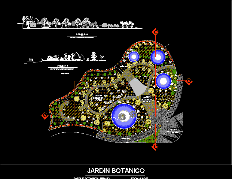 Projekt eines städtischen botanischen Parks