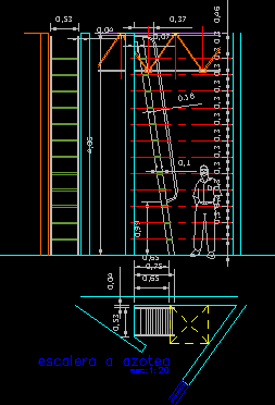 Detalle de escalera metalica - azotea