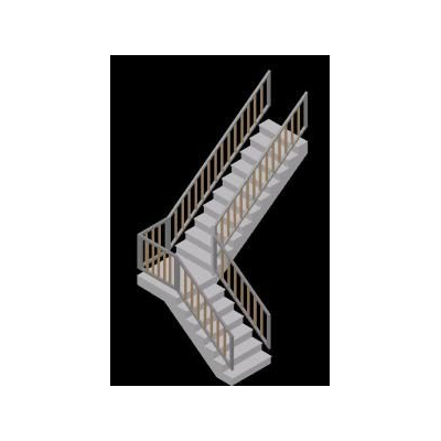 Escalera tipo a 3d