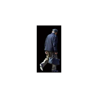 Cavaliere di spalle con valigetta