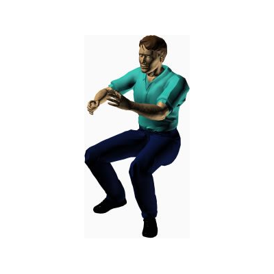 Hombre sentado 3d -