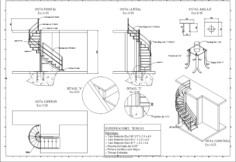 Helical stair