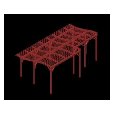 Pergola en madera 3d