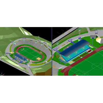Estadio polideportivo de pueblo nuevo - 3d