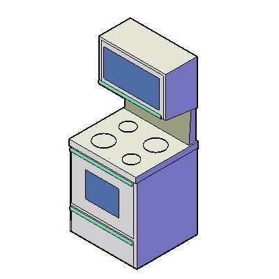 Cocina Compacta con Extractor 3D
