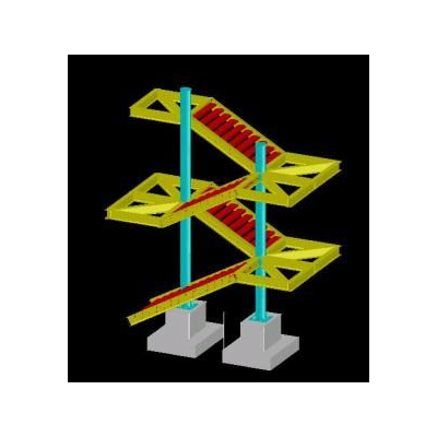 Escaleras de acero 3d