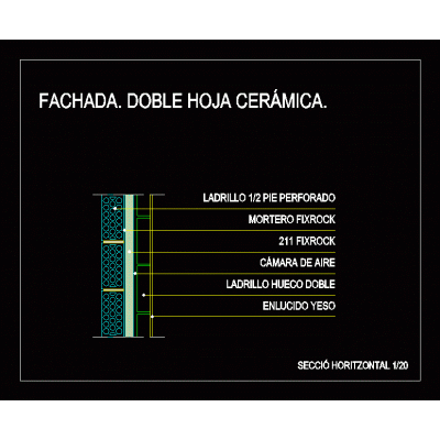 Fachada doble hoja ceramica