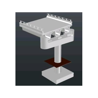 Pila de concreto de 1 columna en 3d