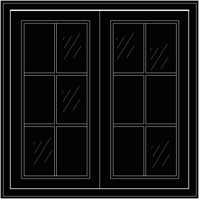 100x100 cm 2-leaf swing window