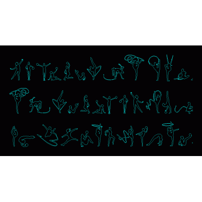 People silhouettes gimnasia