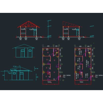 Denah tampak dan potongan rumah nya