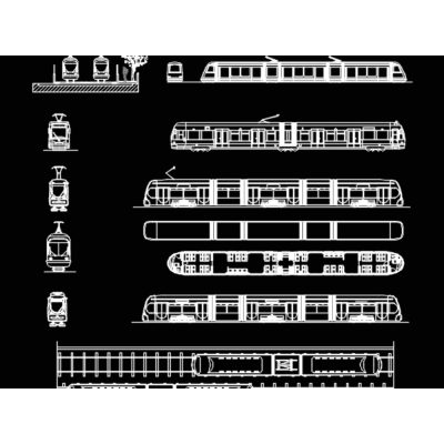 Diferentes trenes en elevacion y vista superior