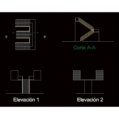 Escalera Majestuosa con Corte Detallado
