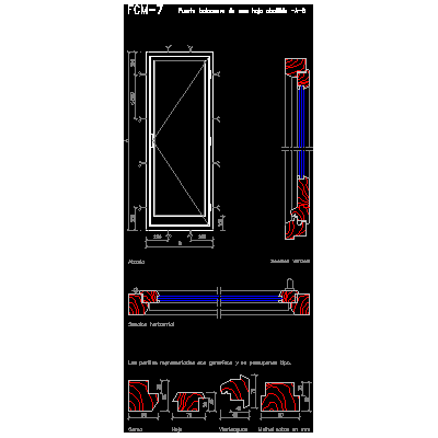 Puerta balconera  de madera