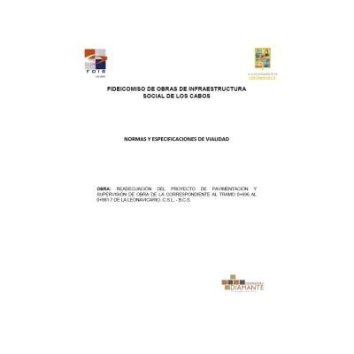 Normas de Infraestructura para Pavimentacion en Los Cabos