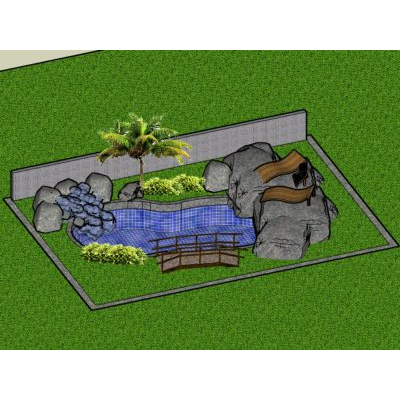 Proyecto alberca en 3d con ambientacion