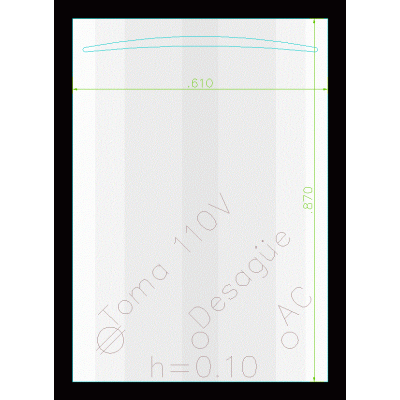 Dynamic dish washer - elevation (without connections)
