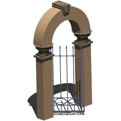Portico 3d con materiales aplicados