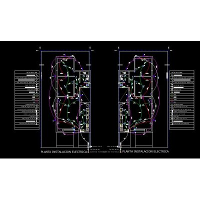Electric blueprint of house top view