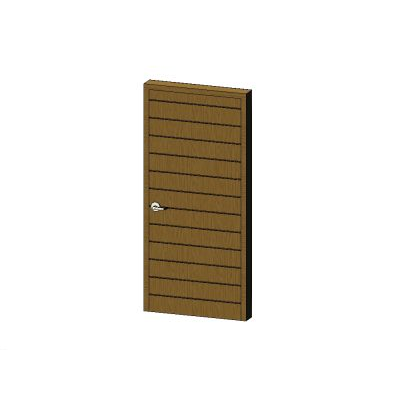 Puerta de madera con terminados metalicos