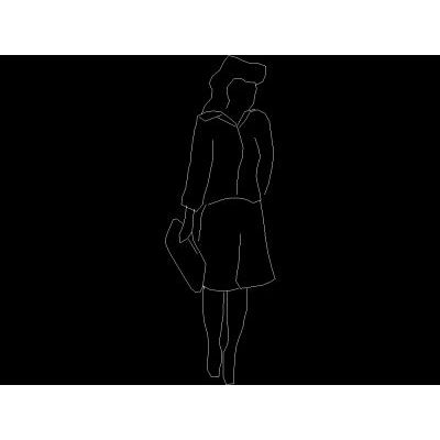 Silhouette femminile con valigetta