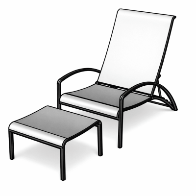 Fauteuil inclinable moderne avec repose-pieds minimaliste