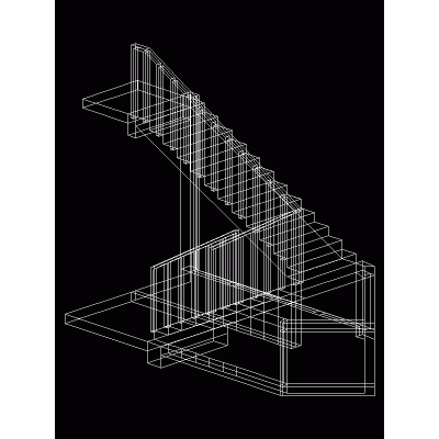 Isometrico de escalera 3d