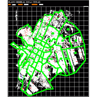 Plano de la ciudad de saltillo; coahuila; mexico.