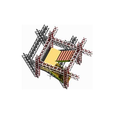 Modulo  de escalera en estructura metalica 3d