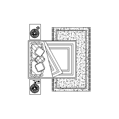 Cama matrimonial con alfombra
