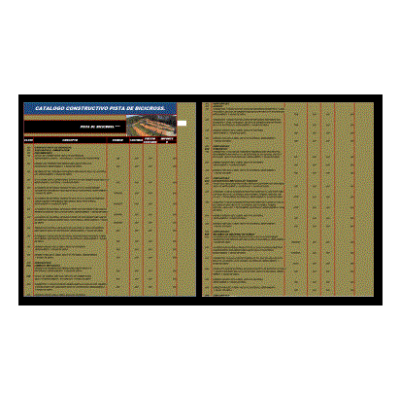 Catalogo constructivo pista de bicicrosss xls
