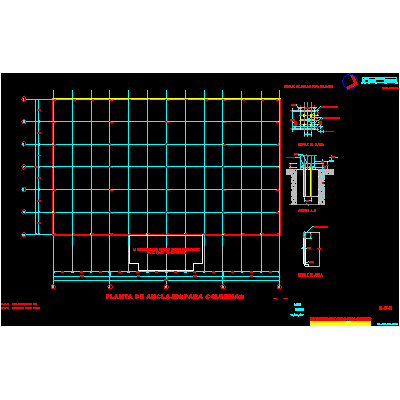 Nave industrial 001 - ubicacion de anclaje de columnas