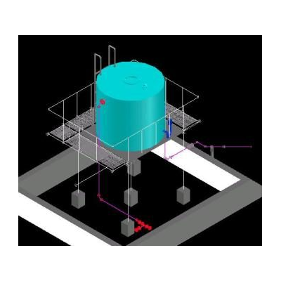 Estrutura para tanque de diesel de 100bbls