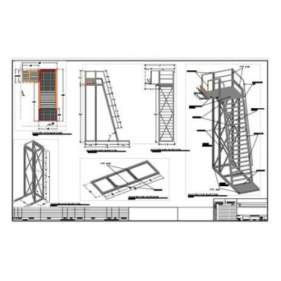 Escalera para inspeccion 3d - 2d