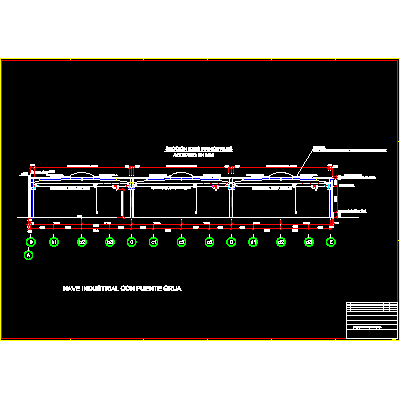 Seccion de nave industrial con puente grua