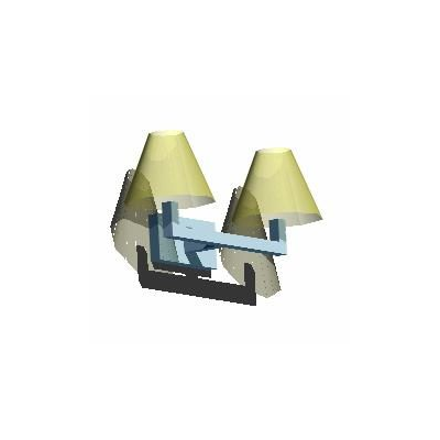 Lampara doble de pared 3d