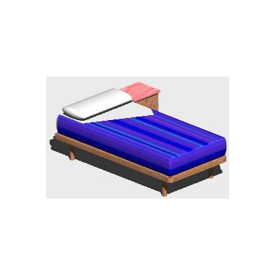 Cama simple 3d