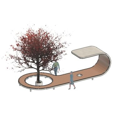 Muebles urbanos en 3 dimensiones revit