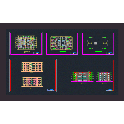 Plano de Edificio Multifamiliar en 3 Niveles
