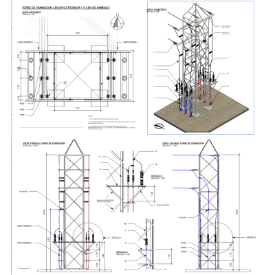 High Voltage Tower with Insulators