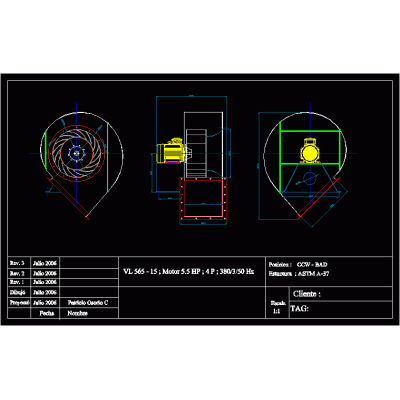 Ventilador centrifugo simple aspiracion