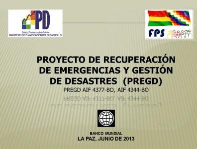 Présentation du projet de relèvement d'urgence et de gestion des catastrophes ppt