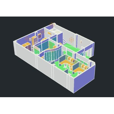 Oficina equipada en 3D